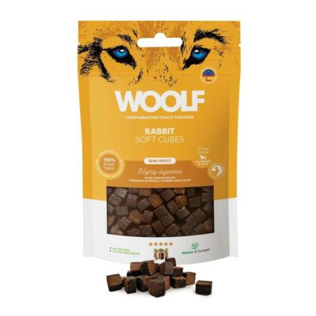Delikatne kosteczki z królika Soft Cubes  Rabbit Monoprotein 100g WOOLF