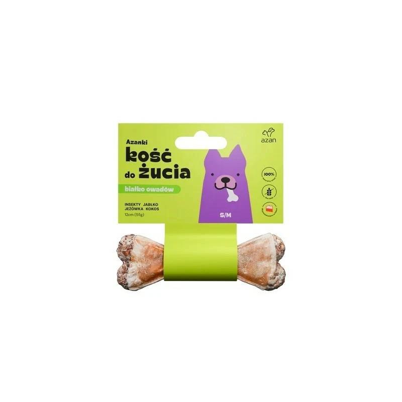 Kość do żucia z insektami, jabłkiem,      jeźówką i kokosem S/M 12cm AZANKI