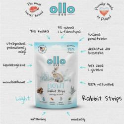 Przysmaki dla psa z królika Light         air-dried strips 80g OLLO