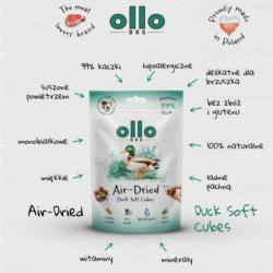 Przysmaki dla psa Kosteczki z kaczki      Air-dried Duck soft cubes 80g OLLO