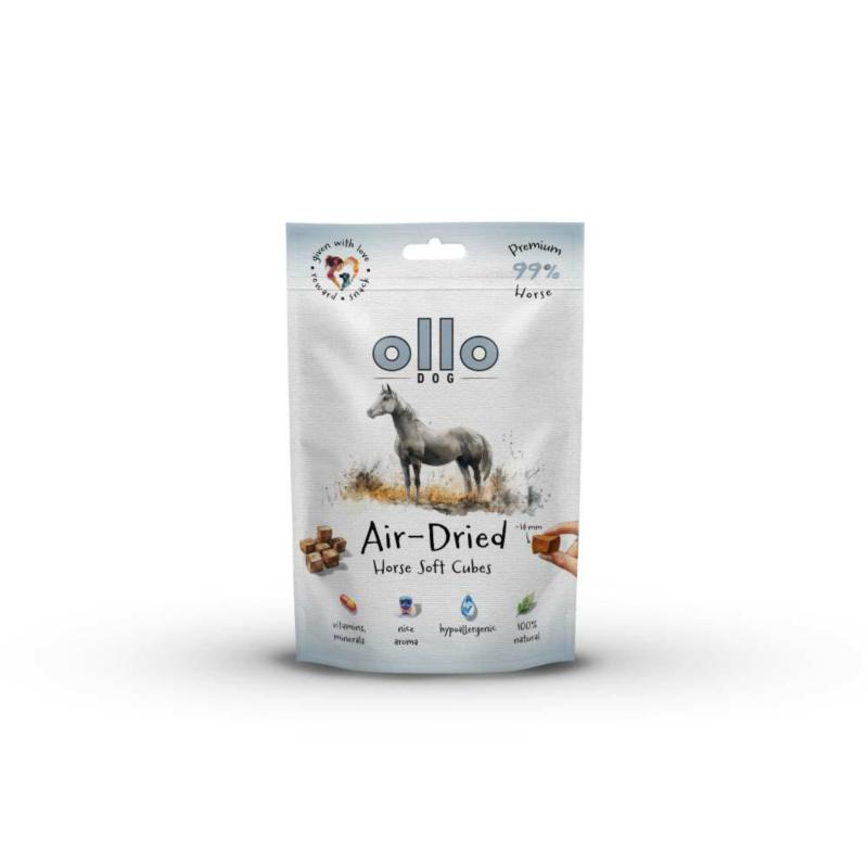 Przysmaki dla psa Kosteczki z koniny      Air-dried Horse soft cubes 80g OLLO