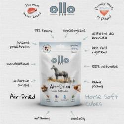 Przysmaki dla psa Kosteczki z koniny      Air-dried Horse soft cubes 80g OLLO