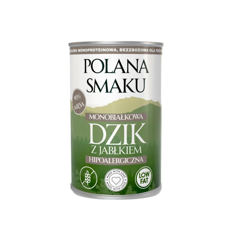 Karma mokra - dzik z jabłkiem             hipoalergiczna  400 g POLANA SMAKU