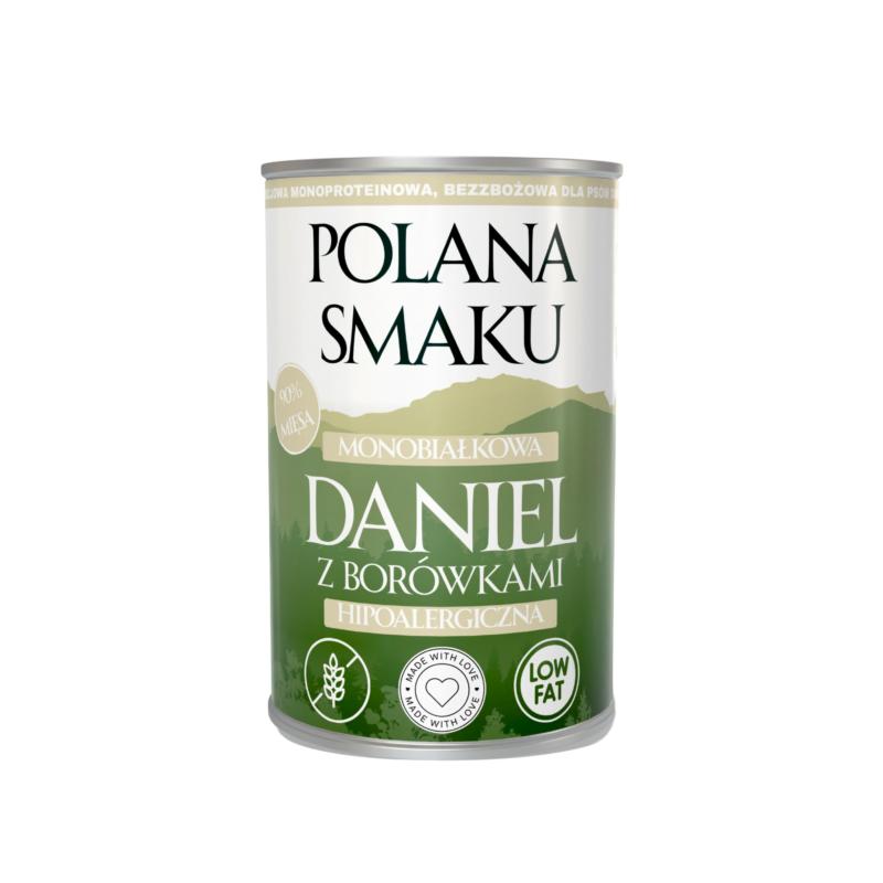 Karma mokra - daniel z borówkami          hipoalergiczna 400 g POLANA SMAKU