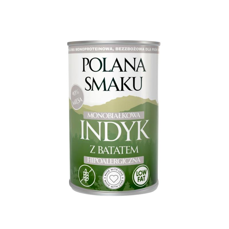 Karma mokra - indyk z batatem             hipoalergiczna 400 g POLANA SMAKU