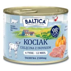 Karma mokra dla kociąt cielęcina          z indykiem 185g  BALTICA