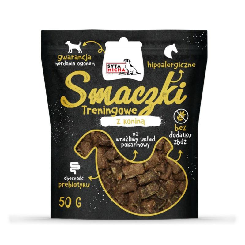 Smaczki treningowe z koniną na delikatny  układ pokarmowy 50g SYTA MICHA