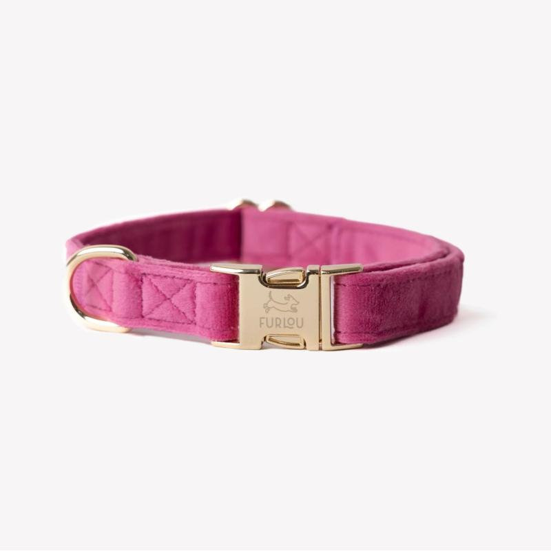 Obroża velvet magenta S FURLOU