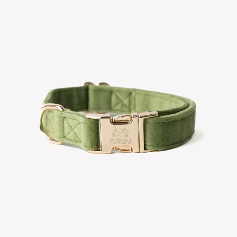 Obroża velvet green S FURLOU