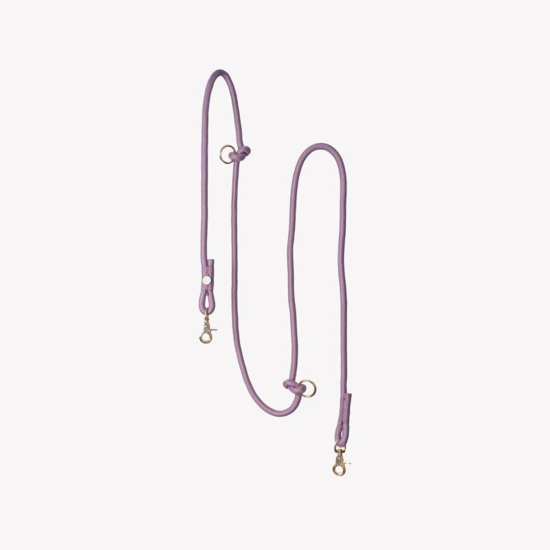 Smycz linowa przepinana hands free        braided lilac 244 cm FURLOU