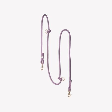 Smycz linowa przepinana hands free        braided lilac 244 cm FURLOU