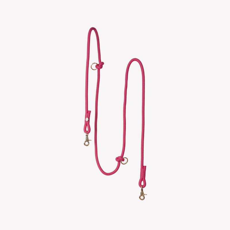 Smycz linowa przepinana hands frree       braided magenta 244 cm FURLOU