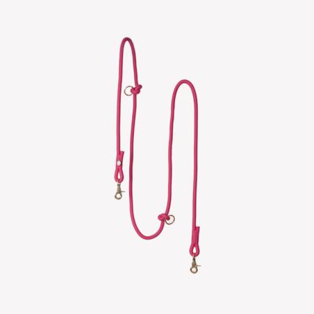 Smycz linowa przepinana hands frree       braided magenta 244 cm FURLOU