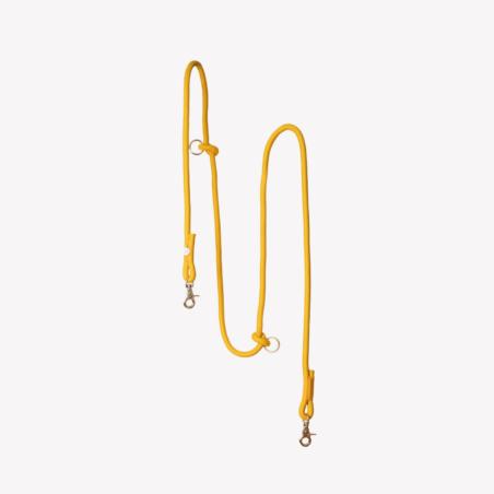 Smycz linowa przepinana hands free        braided yellow 244 cm FURLOU
