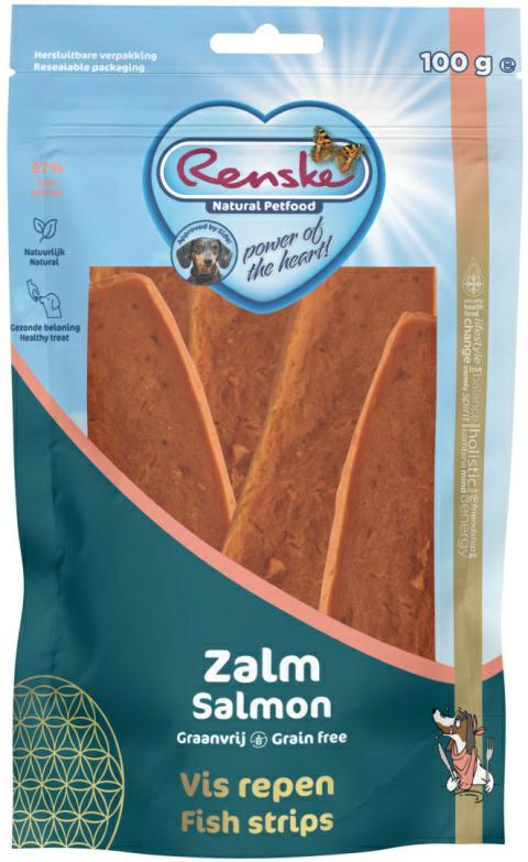 Suszone płaty mięsa łososia Healthy meat  strips Salmon 100g RENSKE