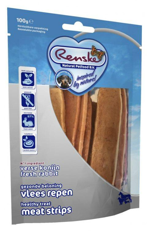 Suszone płaty mięsa królika Healthy meat  strips Rabbit 100g RENSKE