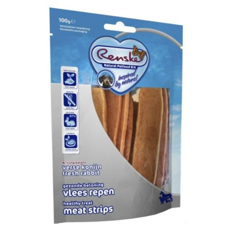 Suszone płaty mięsa królika Healthy meat  strips Rabbit 100g RENSKE
