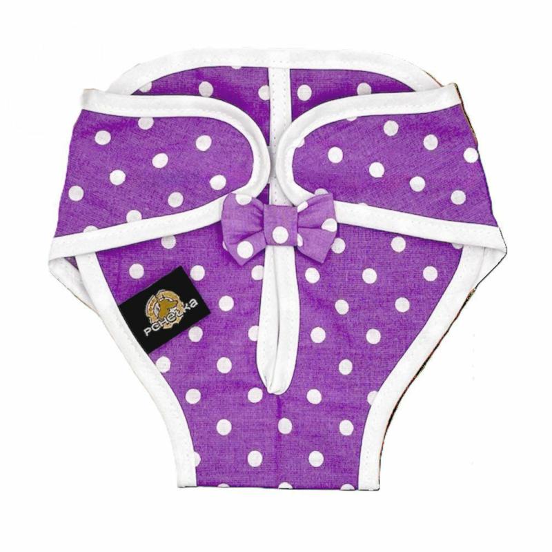 Majtki dla suczki na cieczkę fioletowe    rozm.4 obwód 42-48cm