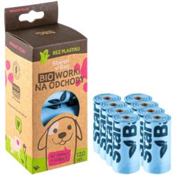 Woreczki na odchody 120 sztuk 8 rolek     niebieskie STARCHBAG