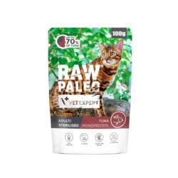 Karma mokra dla kotów dorosłych           i sterylizowanych tuńczyk 100 g RAW PALEO