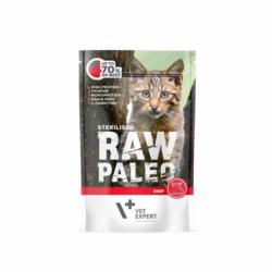 Karma mokra dla kotów dorosłych           i sterylizowanych wołowina 100 g RAW PALEO