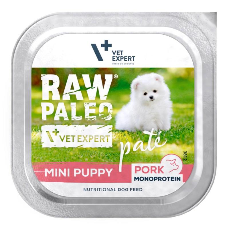 Karma mokra dla szczeniąt wieprzowina     150 g RAW PALEO PATE MINI