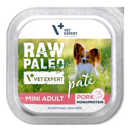 Karma mokra dla psów dorosłych            wieprzowina 150g RAW PALEO PATE MINI