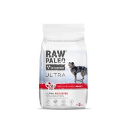 Karma sucha dla psów dorosłych ras        śrenich i dużych wołowina 2 KG RAW PALEO ULTRA