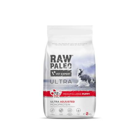 Karma sucha dla szczeniąt ras średnich    i dużych wołowina 2 kg RAW PALEO ULTRA
