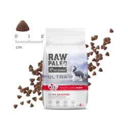 Karma sucha dla szczeniąt ras średnich    i dużych wołowina 2 kg RAW PALEO ULTRA