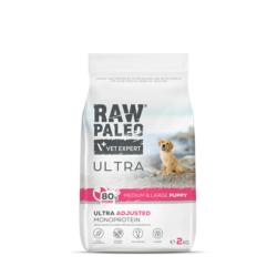 Karma sucha dla szczeniąt ras średnich    i dużych wieprzowina 2 kg RAW PALEO ULTRA