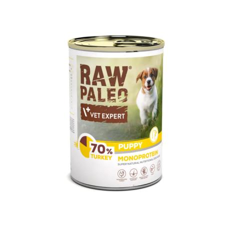 Karma mokra dla szczeniąt indyk 400       g RAW PALEO