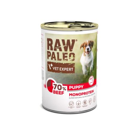 Karma mokra dla szczeniąt wołowina 400    g RAW PALEO