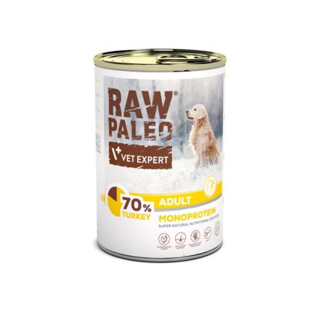 Karma mokra dla psów dorosłych indyk 400  g RAW PALEO
