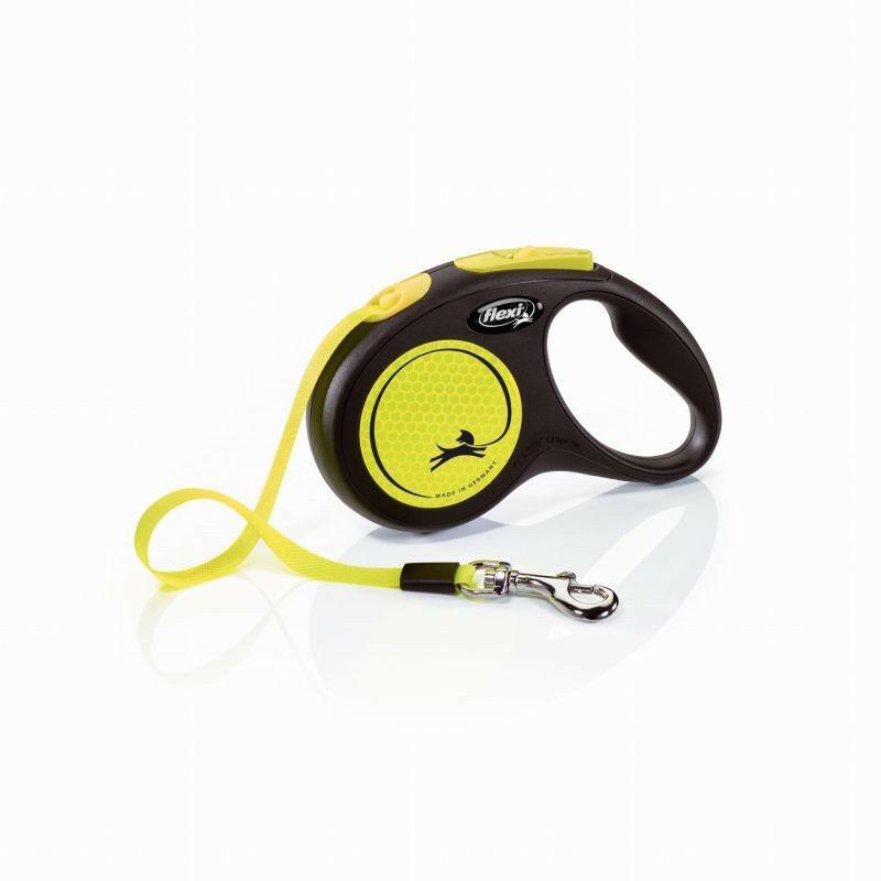 Smycz automatyczna Flexi Neon tape        rozm.S taśma 5m do 15kg żółta FLEXI