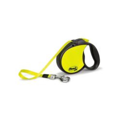 Smycz automatyczna Flexi Neon tape        rozm.S taśma 5m do 15kg żółta FLEXI