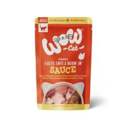 Kawałki kaczki i kurczaka w sosie 85      g WOW CAT