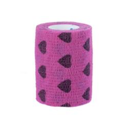 Bandaż elastyczny 5cm 4,5 m czarne        serduszka STOKBAN