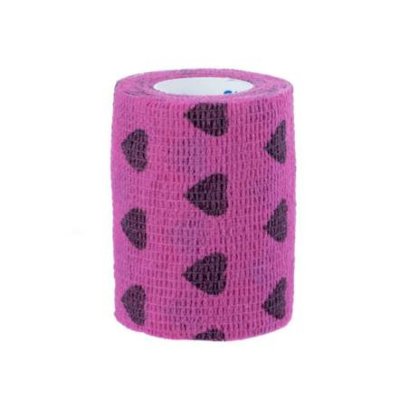 Bandaż elastyczny 5cm 4,5 m czarne        serduszka STOKBAN