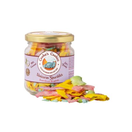 Płatki z kokosa z dodatkami superfood     40g unicorn sparkles COOKAS COOKIES