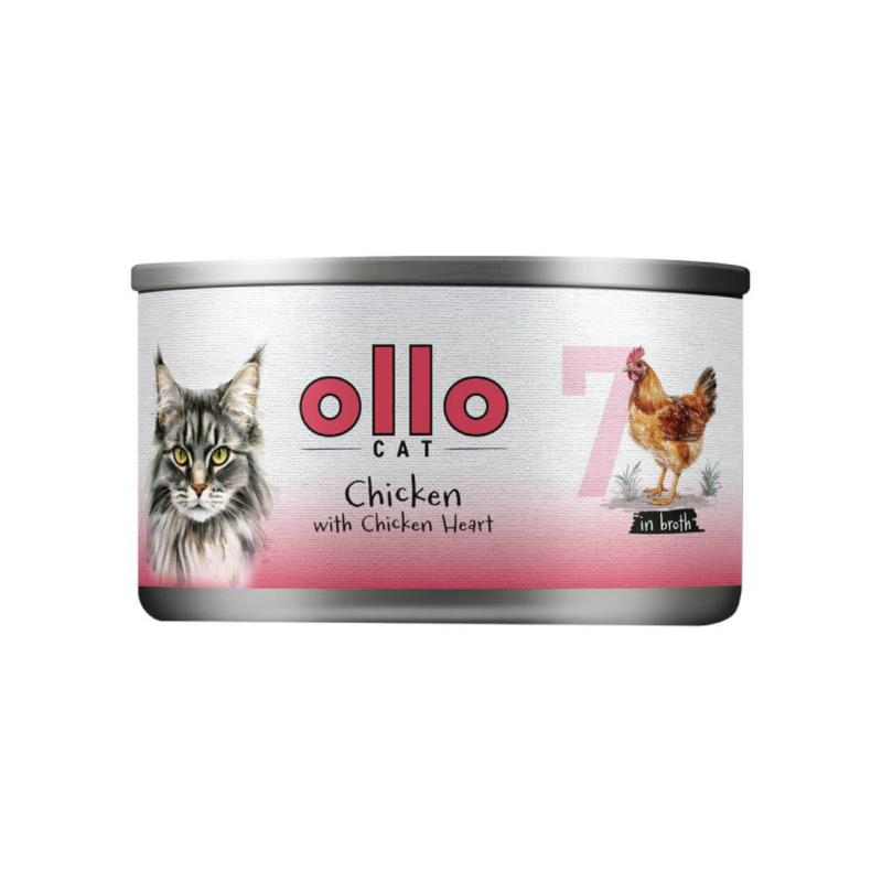 Karma mokra dla kota nr 7 kurczak         i serca z kurczaka 70g OLLO