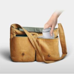 Składana butelka z miską na wodę          fioletowa PupOasis Fold & Go 420 ml IBIYAYA