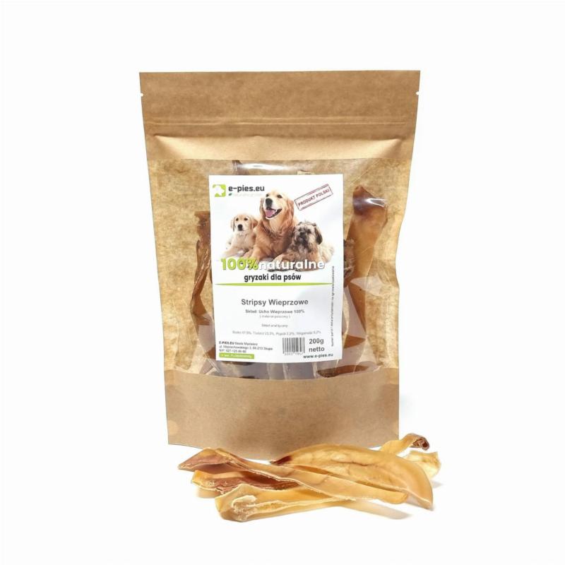 Stripsy wieprzowe 200g NATURALNE GRYZAKI