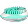 Silikonowa szczotka z dozownikiem         szamponu do mycia i masażu psa Margo Clean & Massage Brush FLAMINGO