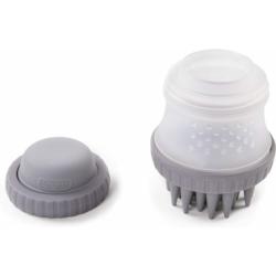 Silikonowa szczotka do kąpieli psa        z dozownikiem szara ScrubBuster DEXAS