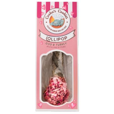 LOLLIPOP Lizak - gryzak z dorsza          i indyka 30g edycja różowa COOKAS COOKIES