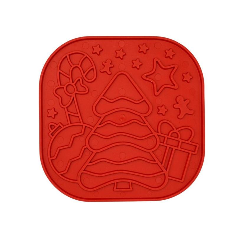 Mata slow fiboowl Xmas czerwona 19x19 cm  FIBOO