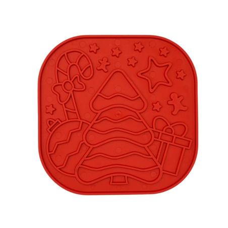 Mata slow fiboowl Xmas czerwona 19x19 cm  FIBOO