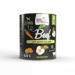 Karma mokra Wołowina z marchewką,         jabłkiem i bazylią 800 g SYTA MICHA
