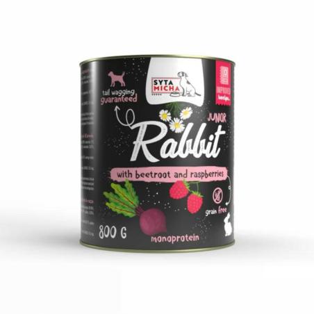 Karma mokra Królik z burakiem i malinami  JUNIOR 800 g SYTA MICHA